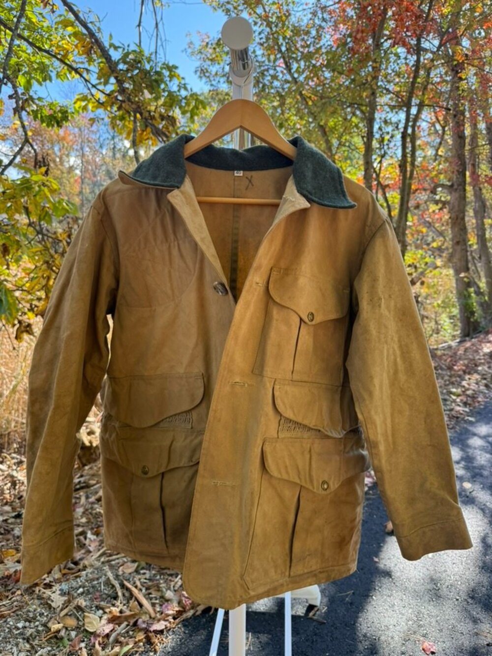 VTG FILSON Men's 40 M/L Lot 62 Stand Up Tin Cloth Jacket Upland Hunting Oil Wax